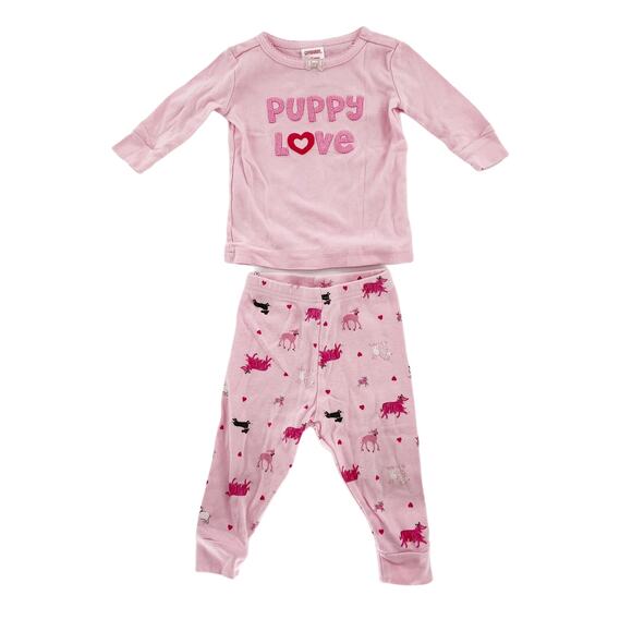 Gymboree Puppy Love Pajamas 6-12M Pink Long Sleeve - Picture 1 of 5